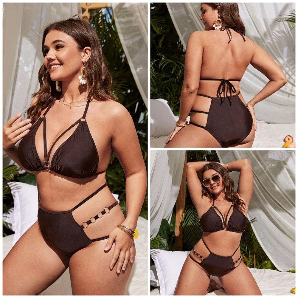 Women&prime; S New Swimsuit Wholesale/Supplier Fashion Sexy Sling Bundle Cup Swimsuit Bikini Triangle Sling Hollow out Swimwear SPA Bathing Suit