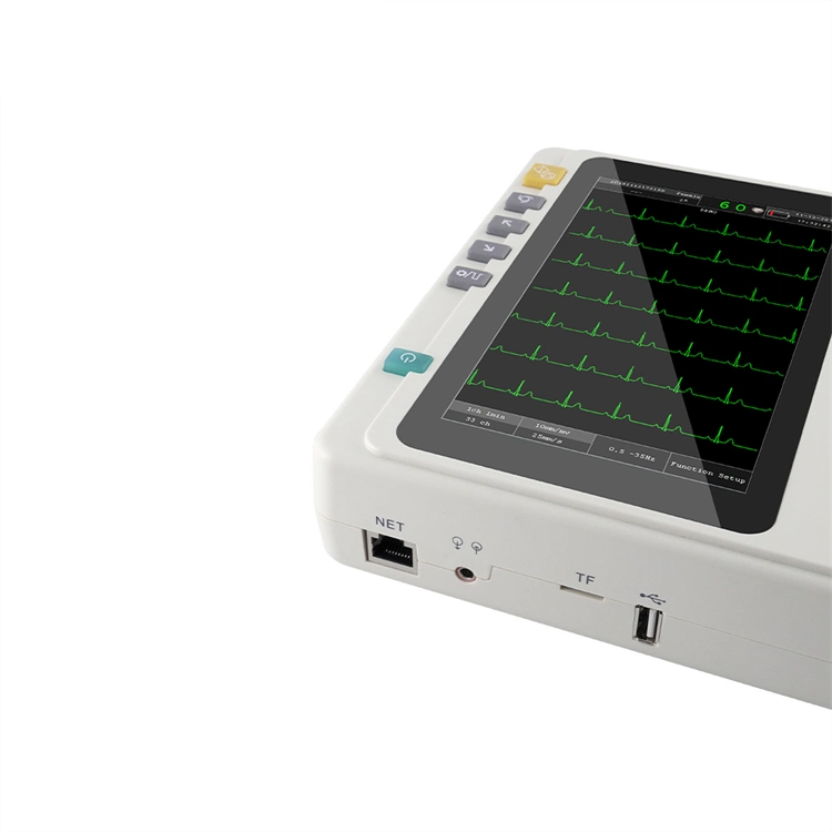 جهاز تخطيط القلب الكهربائي الرقمي الطبي EKG Machine ECG 12 6 3 ECG EKG الرائد في القناة 12 للبيع