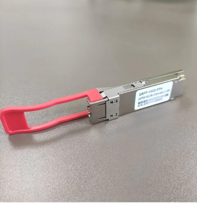 100 جرام Qsfp28 Er4 40 كم 1310 نانومتر وضع مفرد Dual LC Optical شركة تصنيع أجهزة الإرسال والاستقبال