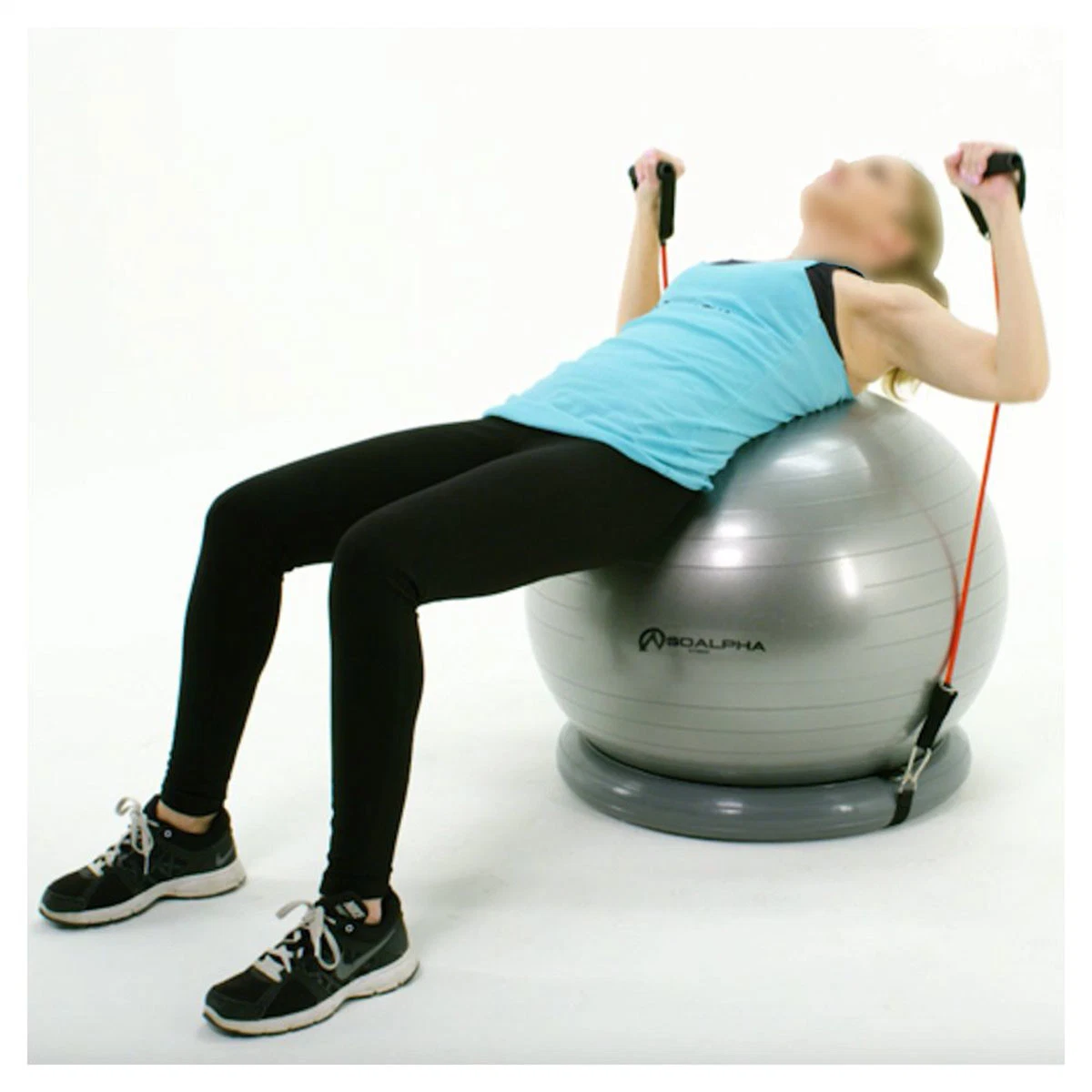 A ioga e Pilates Exercício do sistema de cadeira de bola 65 Cm Bola com base de estabilidade e resistência de exercícios para o Ginásio, Casa ou Escritório Bl13023