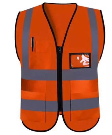 Multi-Pocket Reflective Vest Traffic Construction Safety Clothing for Riding