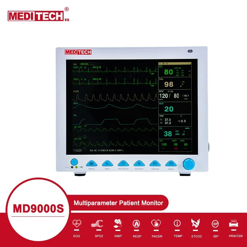 شاشة TFT رخيصة بحجم 12.1 بوصة مزودة بشاشة متعددة المعلمات Medical Patient Monitor لـ اختبار صحة الأسرة ورضوعها