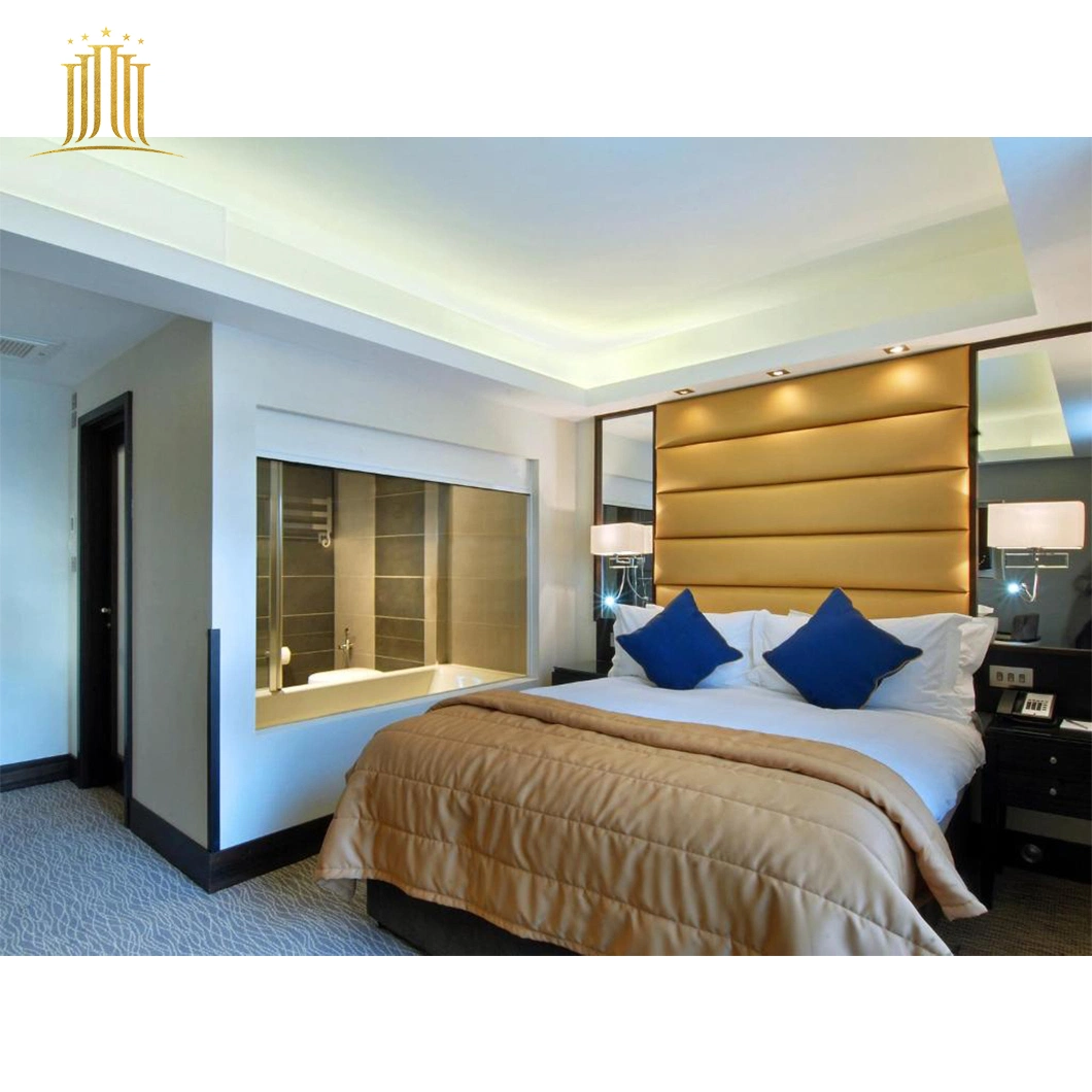 Fábrica de Guangdong Melamina Cama King moderno Hotel 5 estrelas Hotel Projeto quarto completo conjunto de móveis