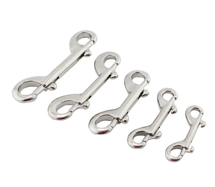 High quality/High cost performance  Stainless Steel 316 Double Head Snap Hook Diving Quick Dog Hook Double Eye Spring Hook