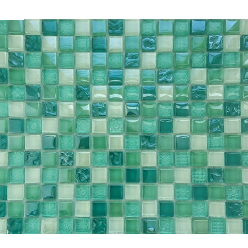 Cracked Iridescent Crystal Glass Mosaic Tiles