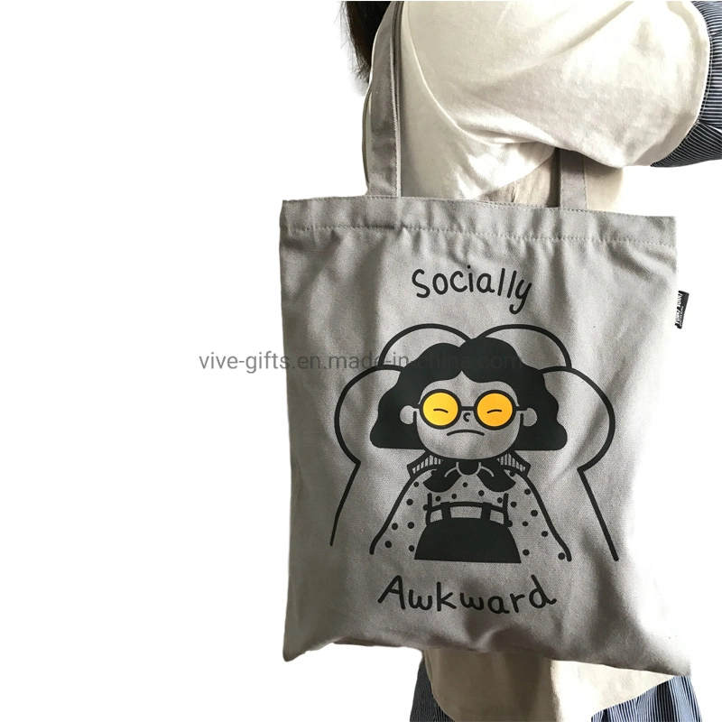 12oz Cheap Customized Logo Tote Lady Shopping Cotton Canvas Hand Bag