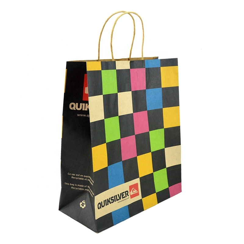 Wholesale Custom Logo Kraft Fancy Shopping Paper Bag Printing OEM White Craft Shopping Paper Bag with Handles