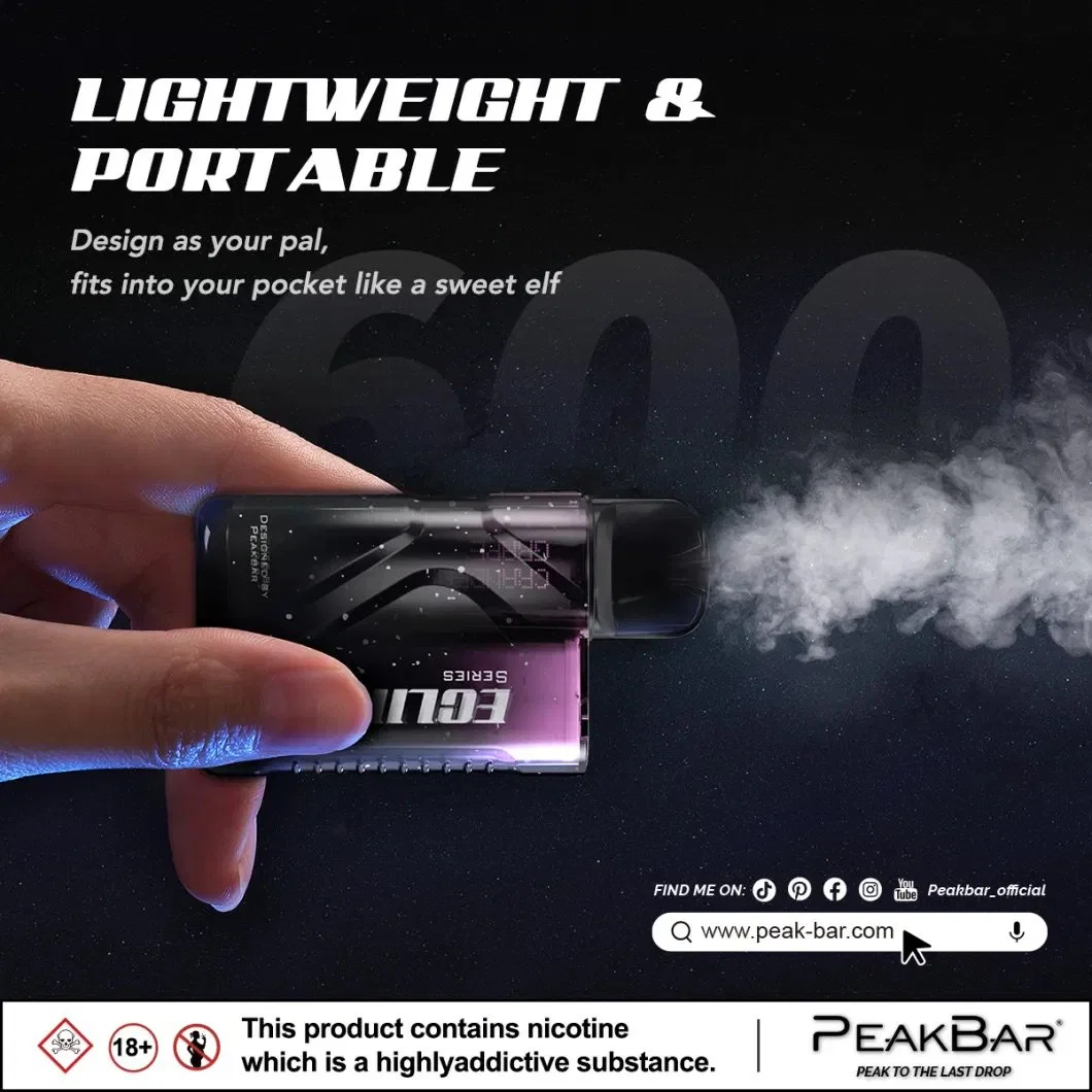 2ml Vorgefüllte Pod Vape Box 600puffs Einweg-Zigarette elektronische CIGS Puffs Bar