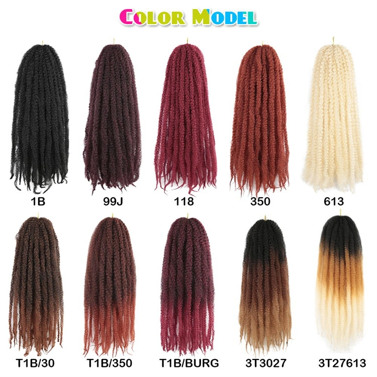 24 pouces Marley Braid crochet cheveux Curly Afro Spring Twist synthétique Extensions