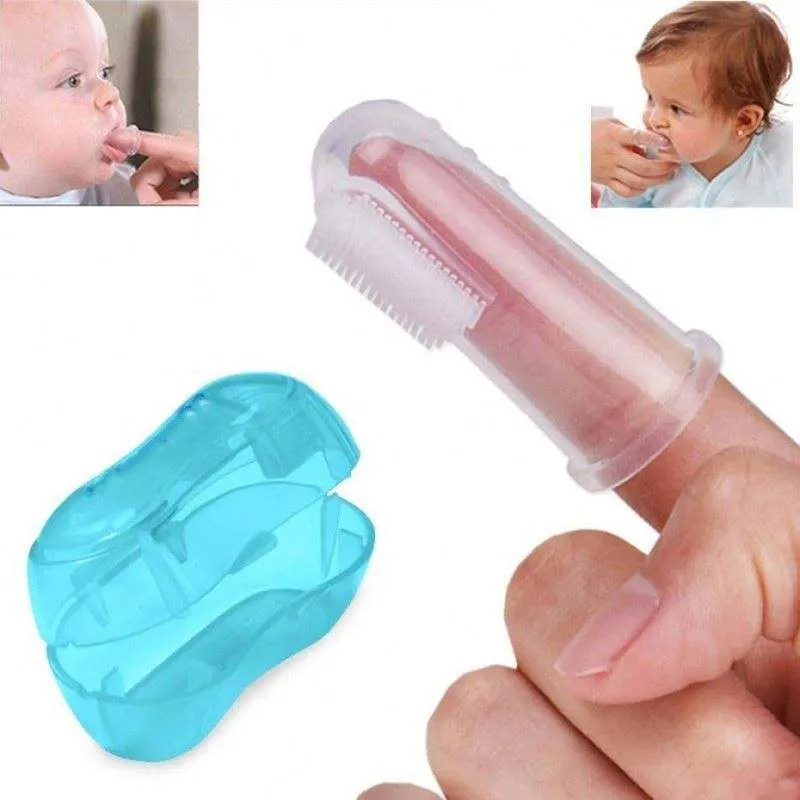 Cepillo de dientes de silicona Limpieza de los dientes de los niños diente suave claro de silicona para bebés Cepillo