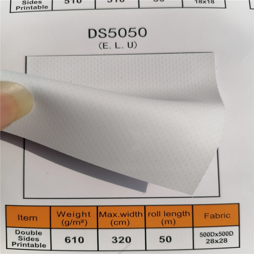 Derflex 300d*300d 18*18 Block out Flex Banner Material for Double Side Printing