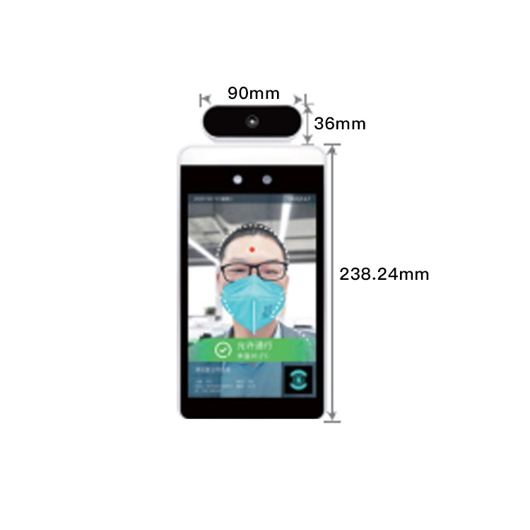 IR L'écran LCD 8" 10" de la température de l'écran Smart Thermomètre infrarouge mobile de reconnaissance de visage