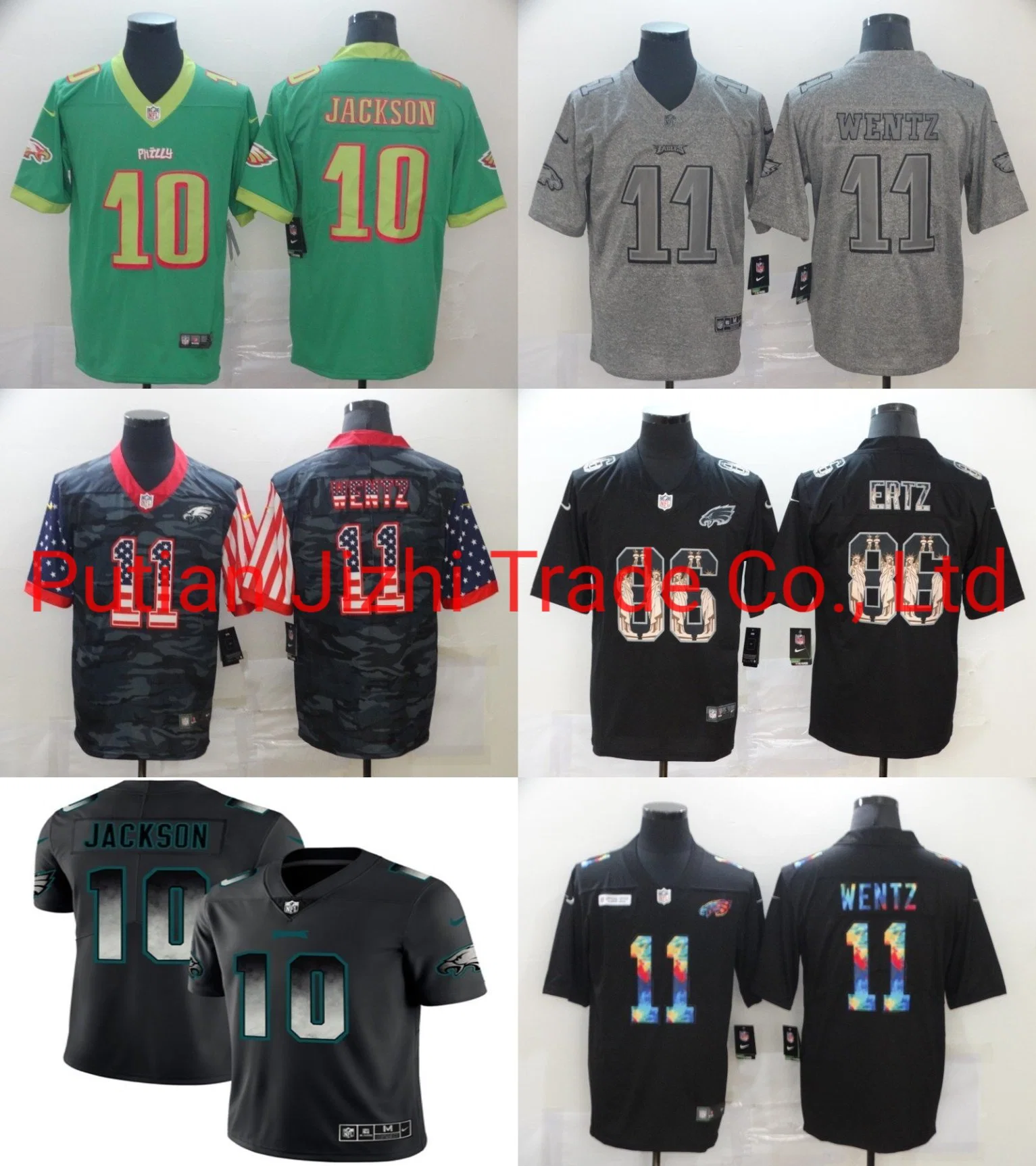 Wholesale/Supplier Men&prime; S Philadelphia Jalen Hurts Ni-Ke Black Alternate Game Jersey N-FL Eagles Long Sleeves Team Shirt