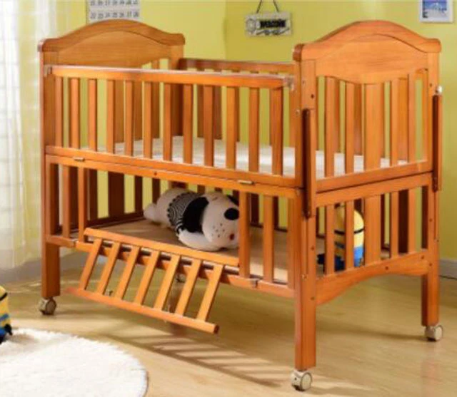 High quality/High cost performance Juniors Wooden Rocking Sleeping Newborn Cradle Wood Convertable Baby Cot Bed