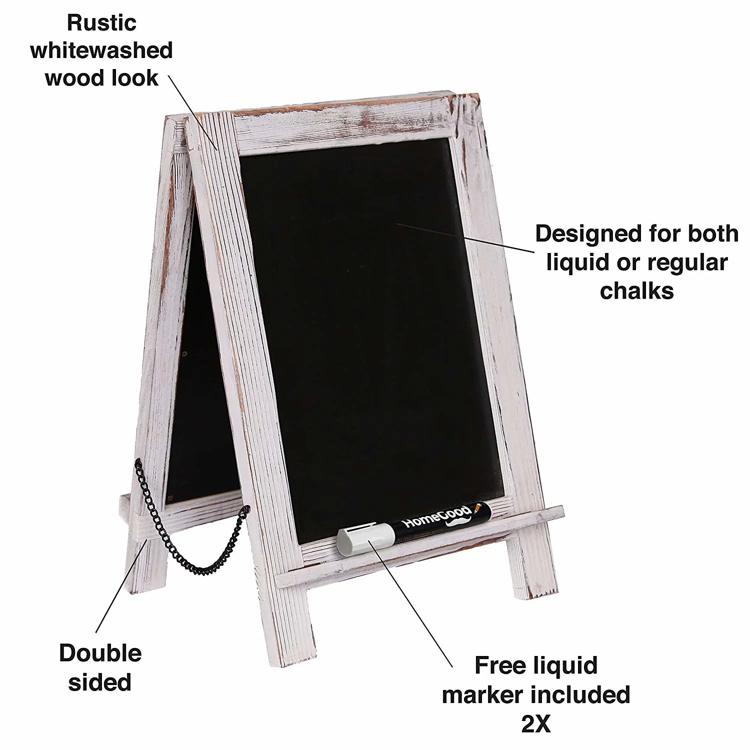 Foldable Rustic Menu Board Party Restaurant Wooden display Blackboard