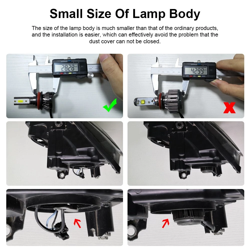 K1mini Lâmpada Farol Automático 9005 9006 H1 H4 H7 H11 Importados Chip sabugo 90W 12000LM Branco Carro de alta potência de luz LED