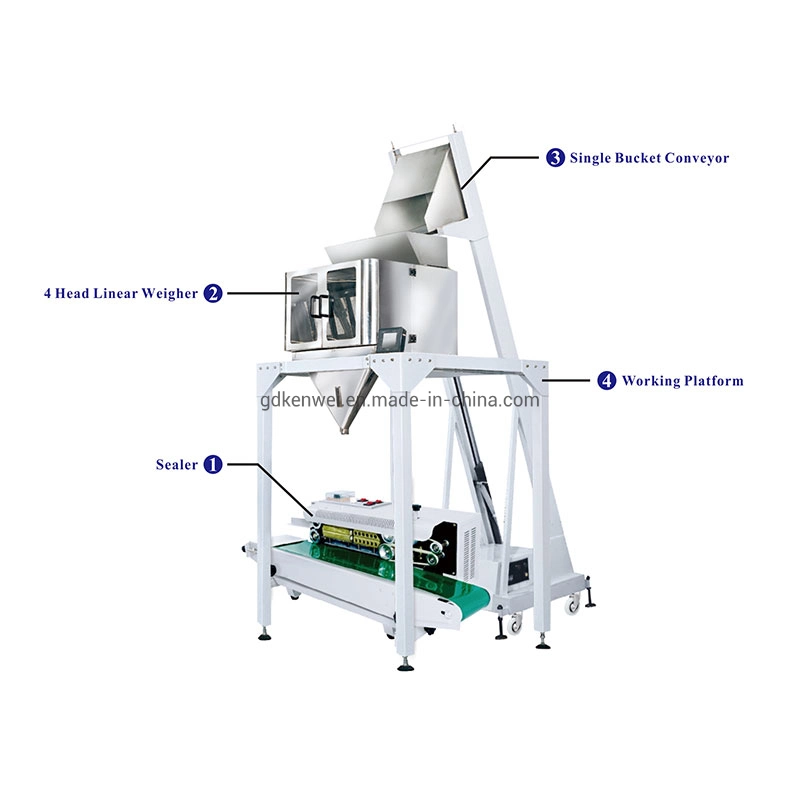 Solo semiautomática máquina de envasado de polvo de la cuchara con Linear Weigher