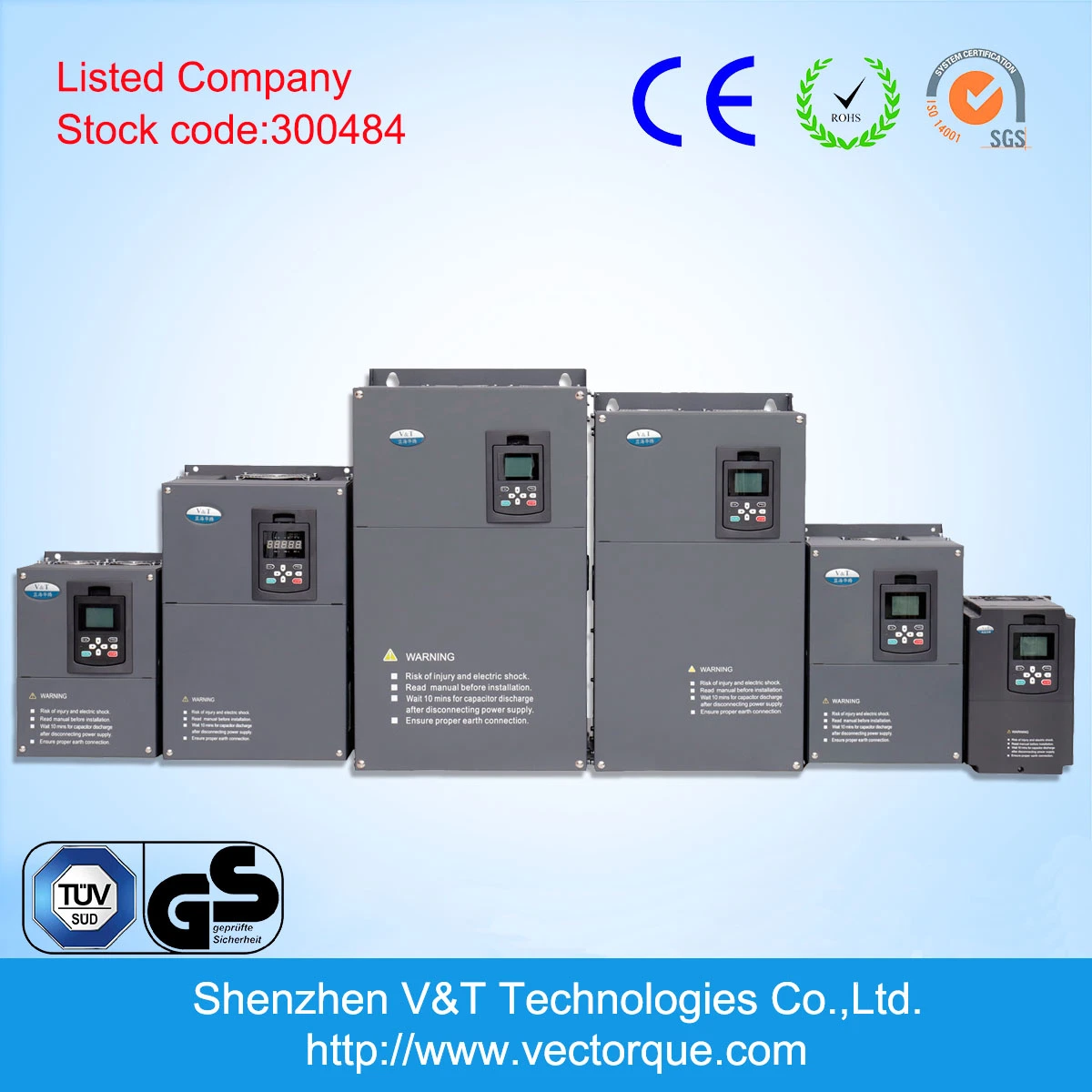 V&amp;T V9 de 0,75 KW-650kw Modbus 485 Control remoto de la comunicación de la unidad de CA/VFD/VSD/Inversor de frecuencia