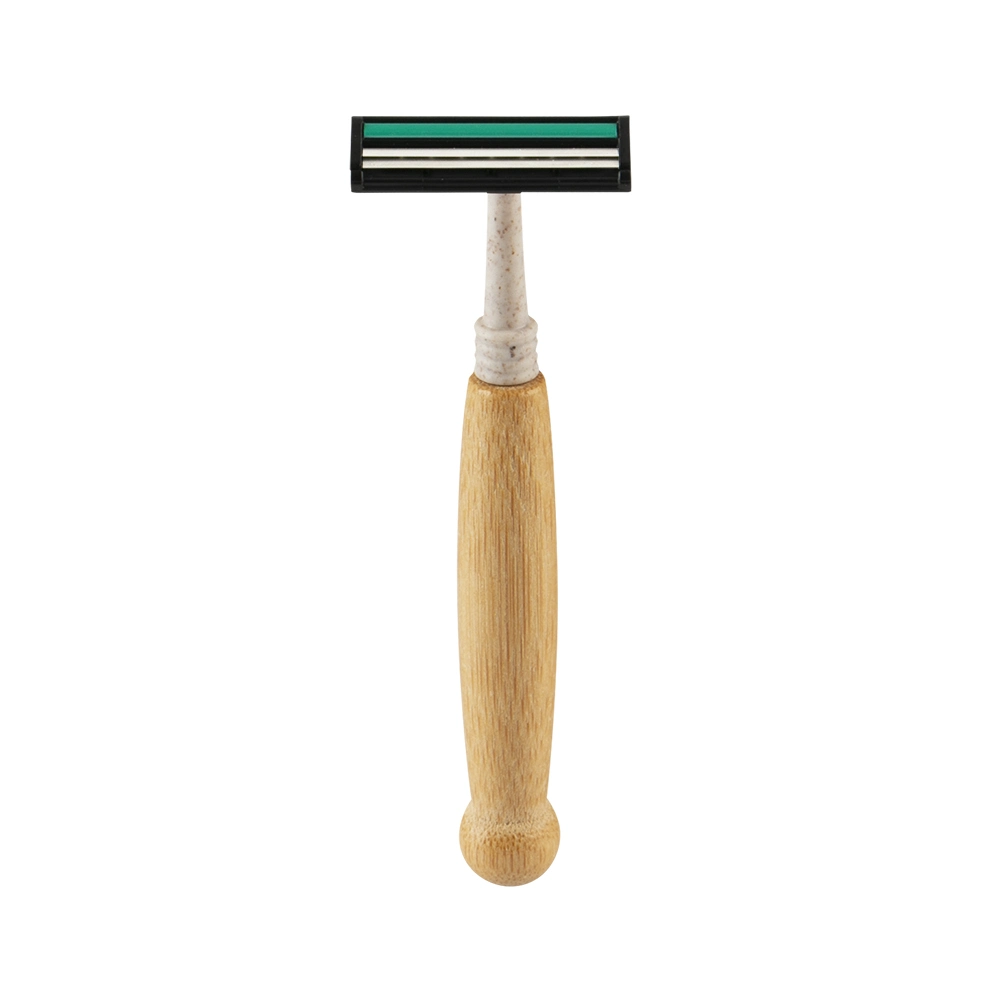 Bamboo Handle Twin Blade Razor Eco Friendly Wheat Straw Connectionhotel Versorgung Edelstahl Rasiermesser