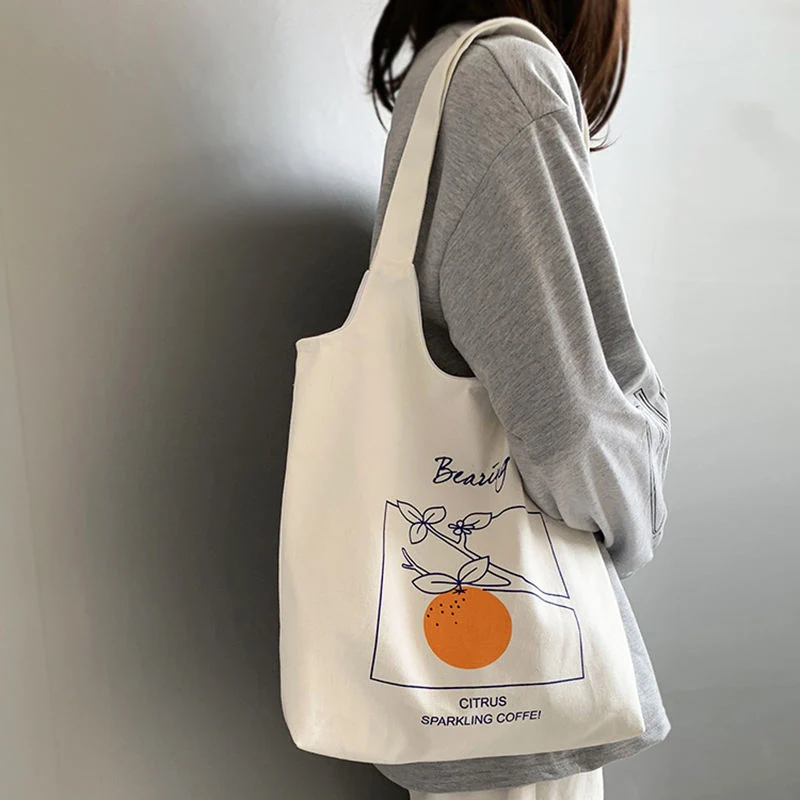 Custom Logo Printed Recyclable Plain Cotton Canvas Shopping Tote Bag