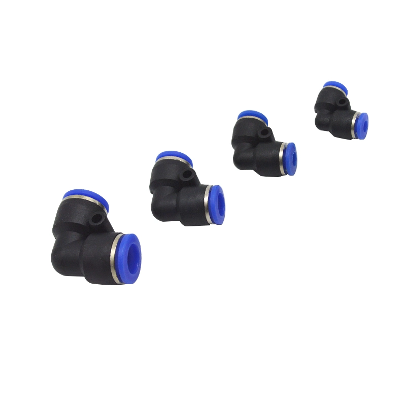 PV Series Pneumatic Parts 4mm 6mm 8mm 10mm 12mm PU Hose Connector Angle Two Snorkel L-Type Push to Connect Fitting