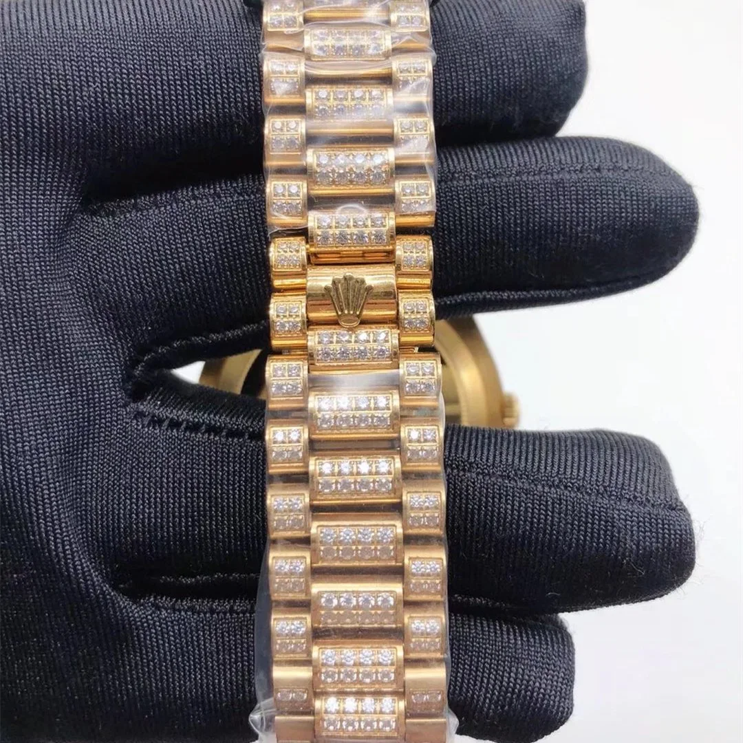 2023 novo relógio clássico de luxo empresarial Kirin Gold Watch totalmente Pele genuína automática