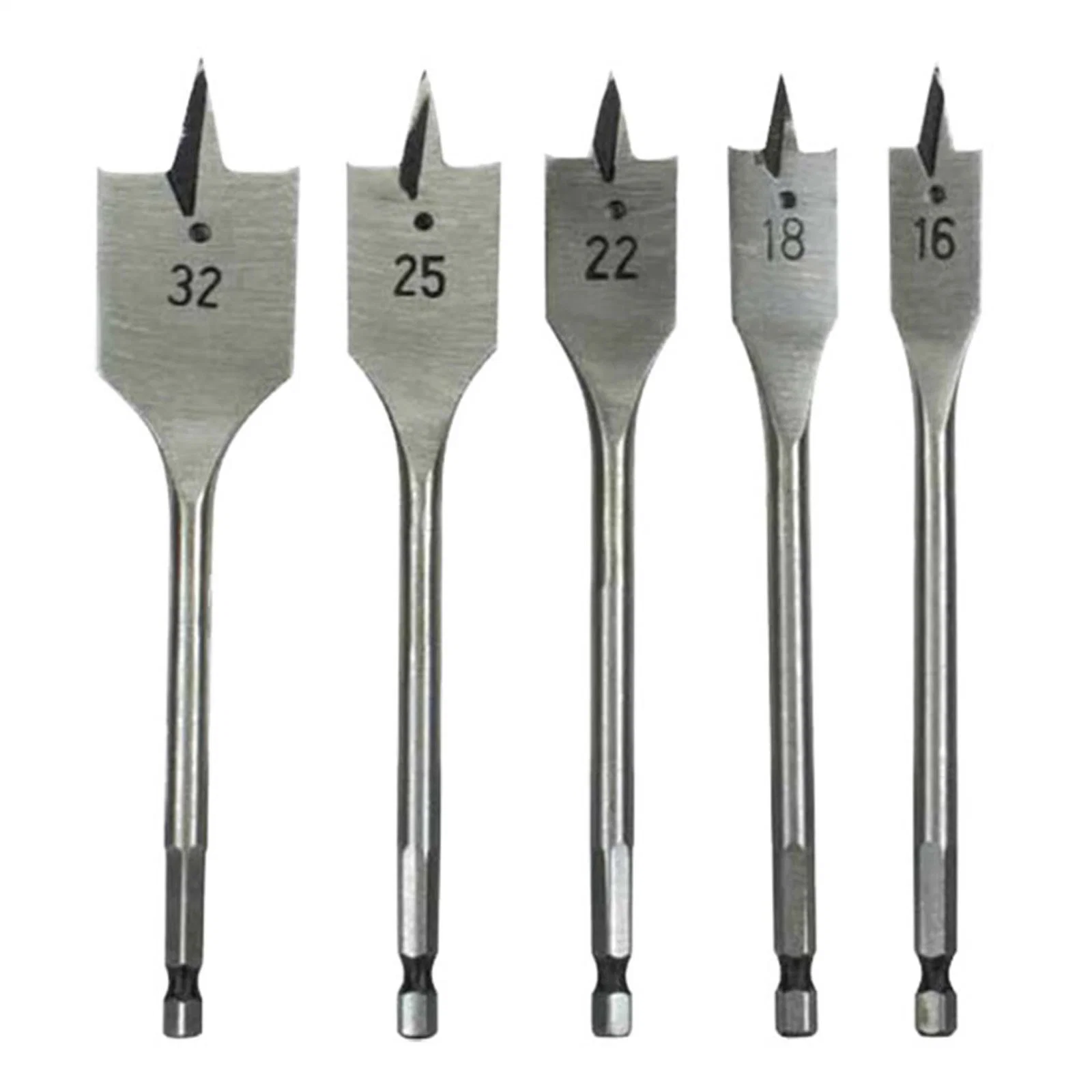 High Carbon Steel Wood Spade Drill Bit 6 PCS Flat Drill Hex Shank