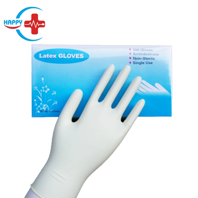 Hc-K072 Original Lightly Powdered or Powder-Free, Non-Strerile Disposable Medical Latex Examination Glove