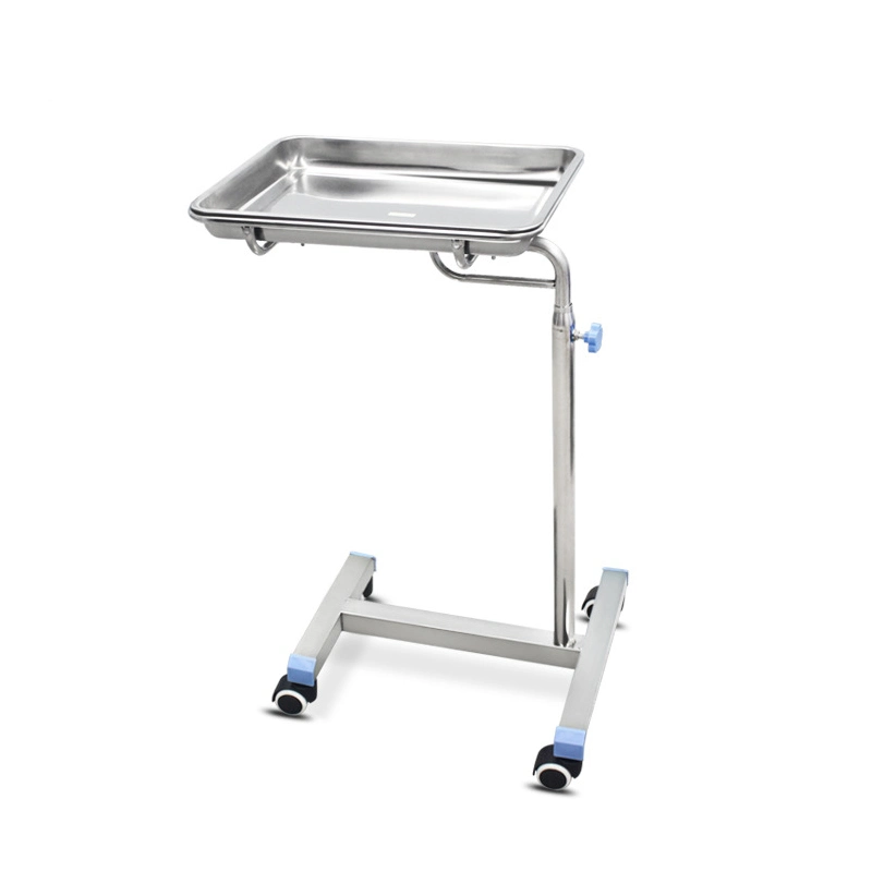 Hospital Treatment Trolley for Surgical Room Instrument Height Adjustable Mayo Table Trolley