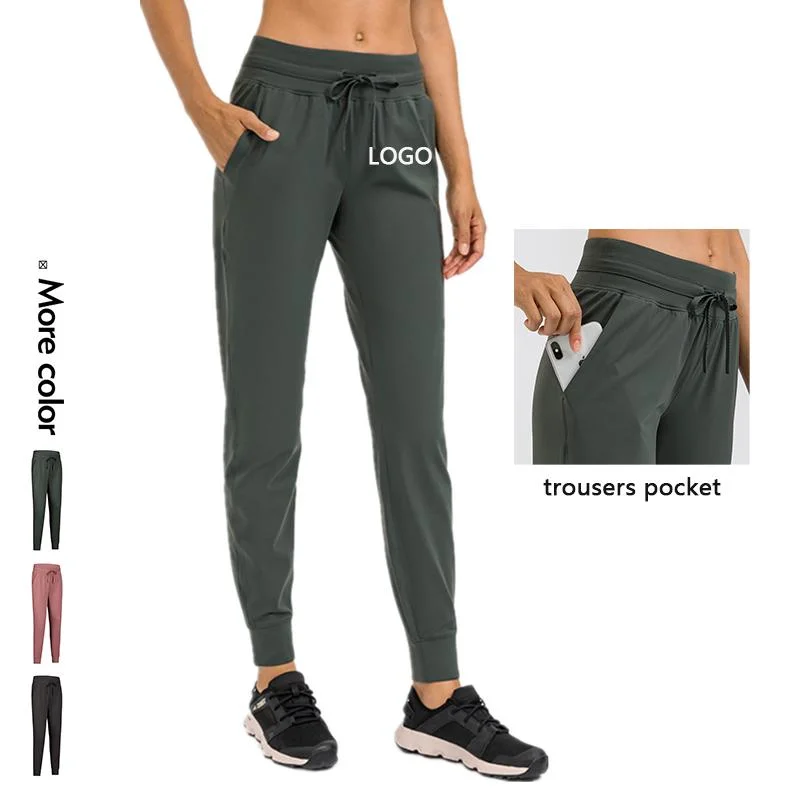 Xsuwning New Arrival Plus Size Loose Tether Women Legging Sports Running Yoga Pants with Pocket Comfortable Training Gym Wear