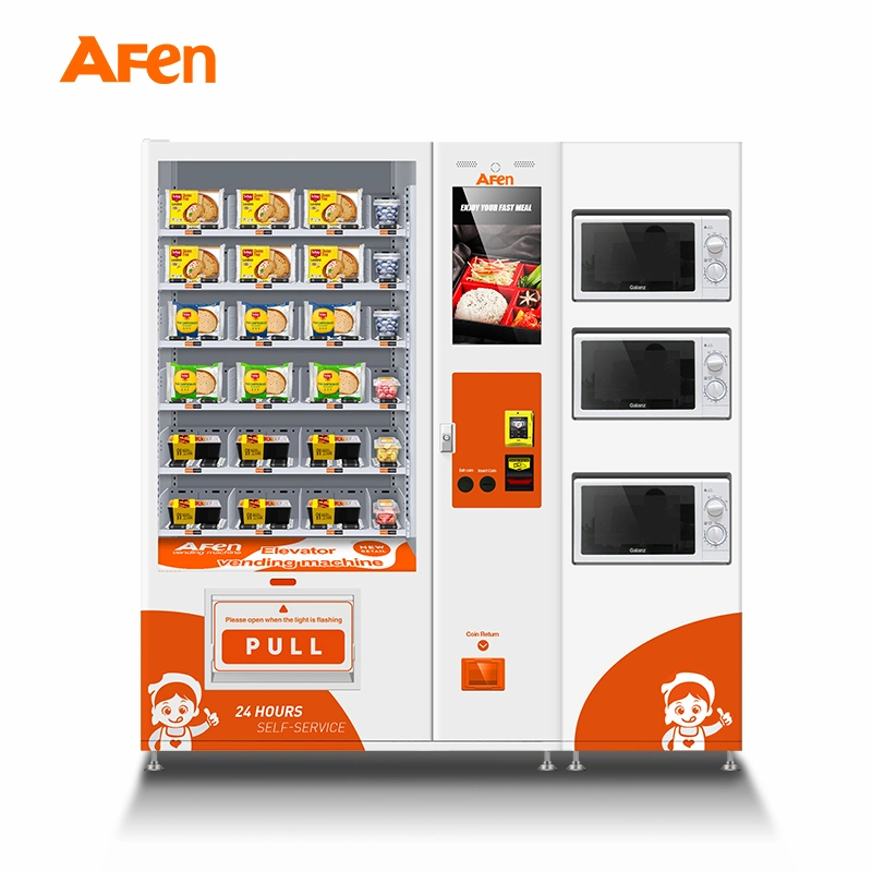 Afen Vollautomatische Pizza Vending Machine Hot Food Vending Machine Mit Förderband Mikrowellenaufzug