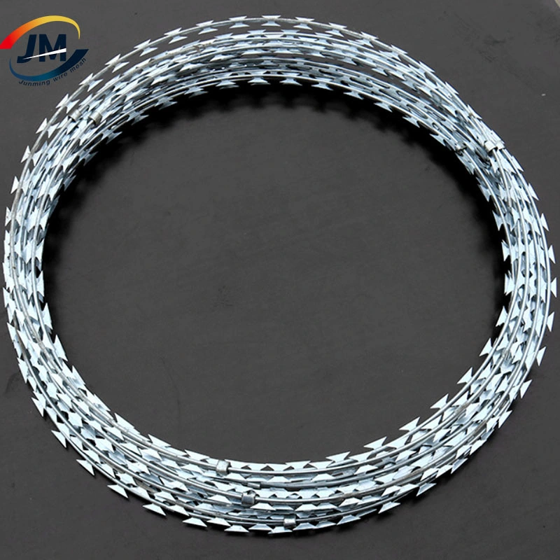 Anti-Climbing Galvanized Stainless Steel Razor Barbed Blade Concertina Wire Roll for Security Protection