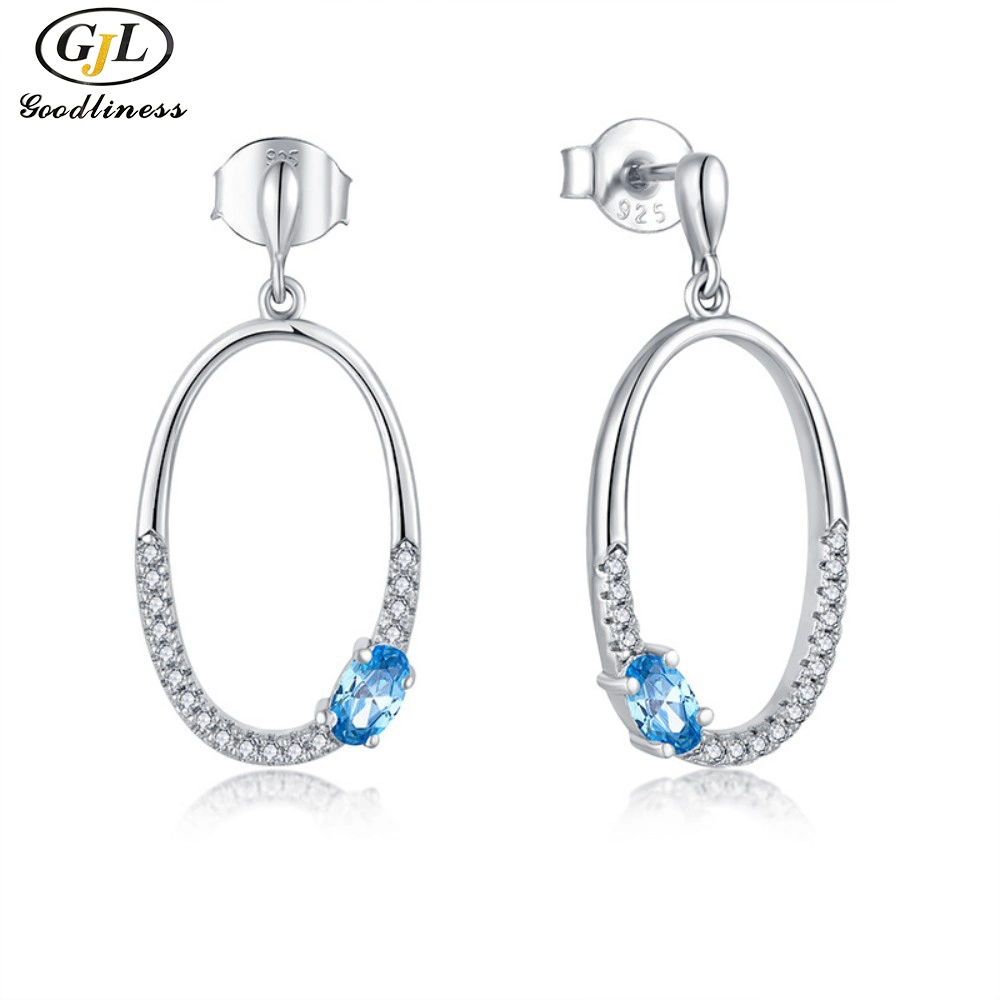 S925 argent lettre O en forme de Zircon boucles d'oreilles collier deux pièces bijoux Définir