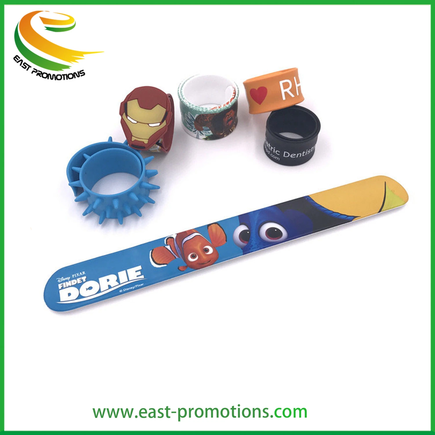 Manufacturer Custom Shape Silicone Slap Bracelet Bands for Kids Party Favors Decorations