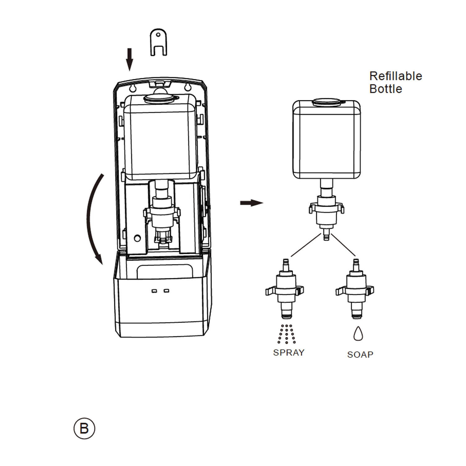 Montado na parede do lado líquido dispensador Higienizador/ Sensor de gel Dispensador de sabão/ Álcool Spray Higienizador