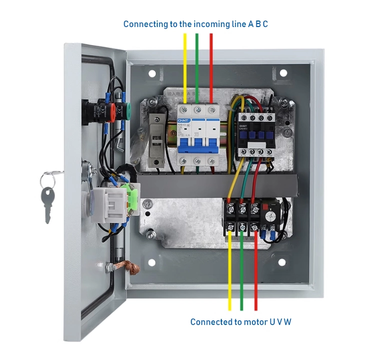 Caja de control de encendido/apagado de la caja de control del motor trifásico