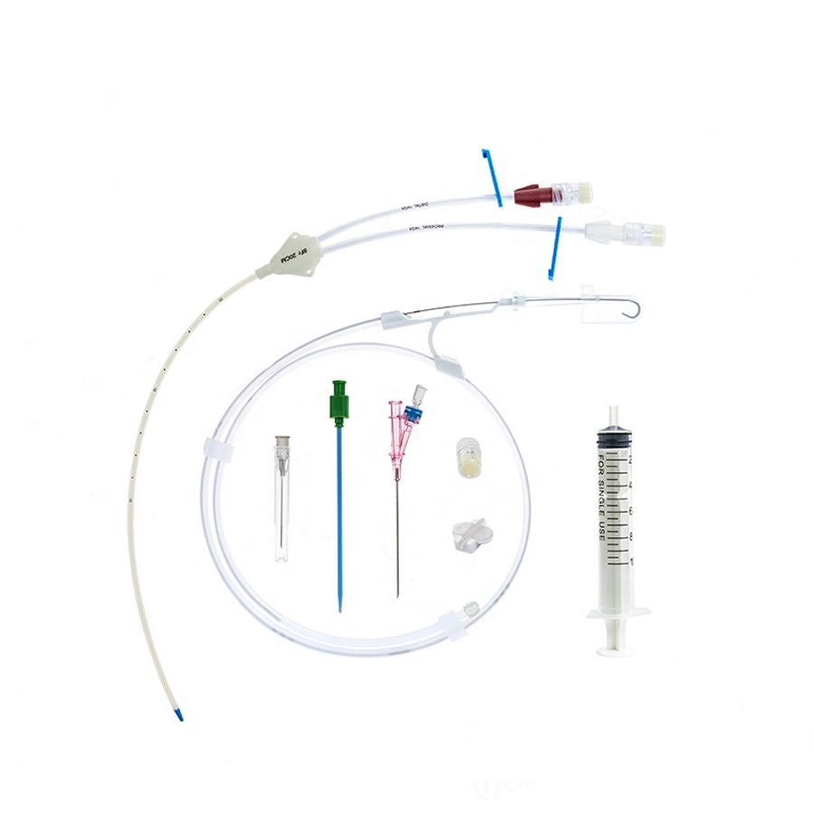 Medmount Medical desechable para cirugía sin látex antimicrobiano simple/ Doble/ Triple/ Catéter venoso central Quadra Lumen CVC