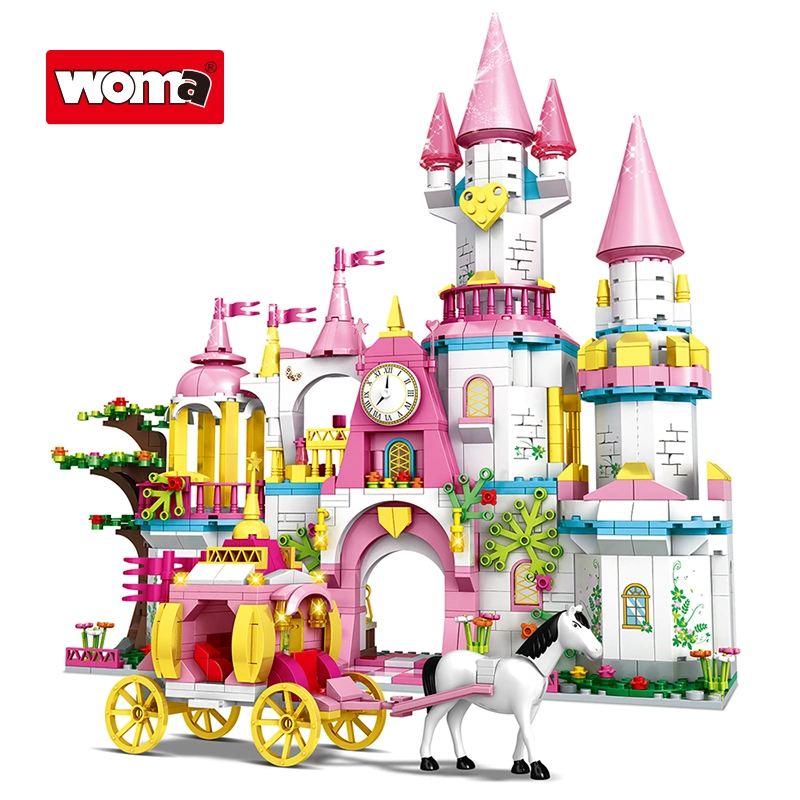 WOMA Toys Mayoreo Princess Prince Castillo Modelo bloques para Niños Juguetes Regalo Carro Jardín ladrillos Oyuncak Jouet bricolaje Juguete Juego de Puzzle Juguete