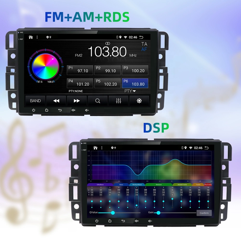 Leitor Android de 8 polegadas e 2 a 32 g para o sistema de áudio para automóvel GMC