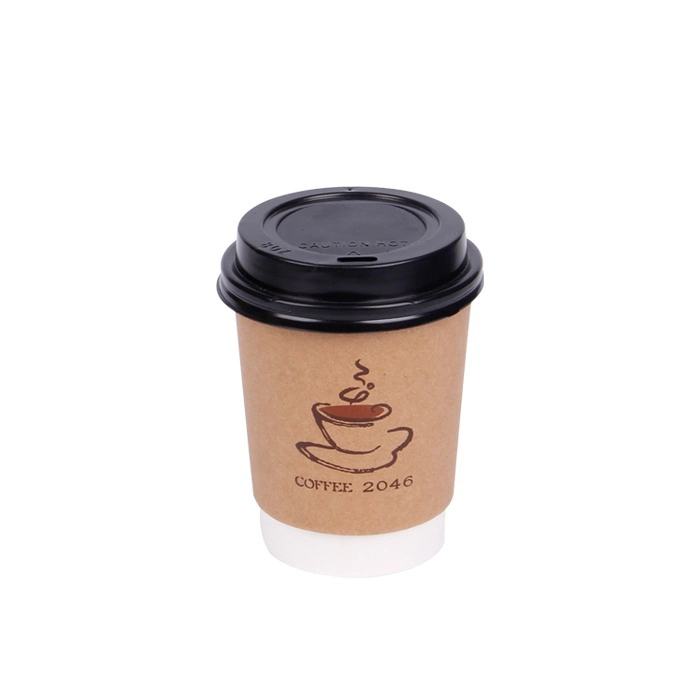 High quality/High cost performance  Various Sizes Customized Printing 4oz 6.5oz 8oz 10oz 12oz 16oz Disposable Double Wall Coffee Paper Cup with Lid for Hot Drink