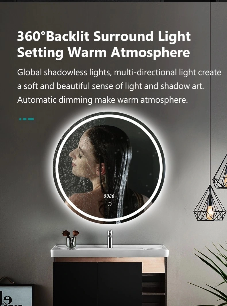 Customized Size and Function LED Light Wall Mount Mirror/Illuminated Mirror/ Touch Screen Bathroom Mirror