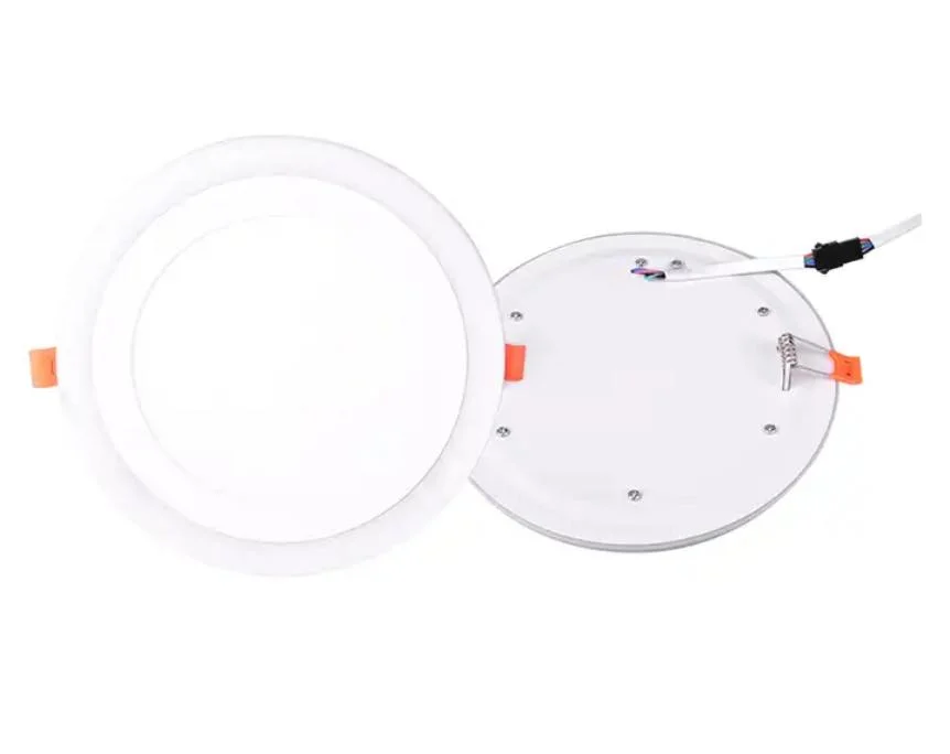 Interior Lighting Decoration Recessed Ceiling Light 3+3W 6+3W 12+4W Round Two-Color LED Panel Light