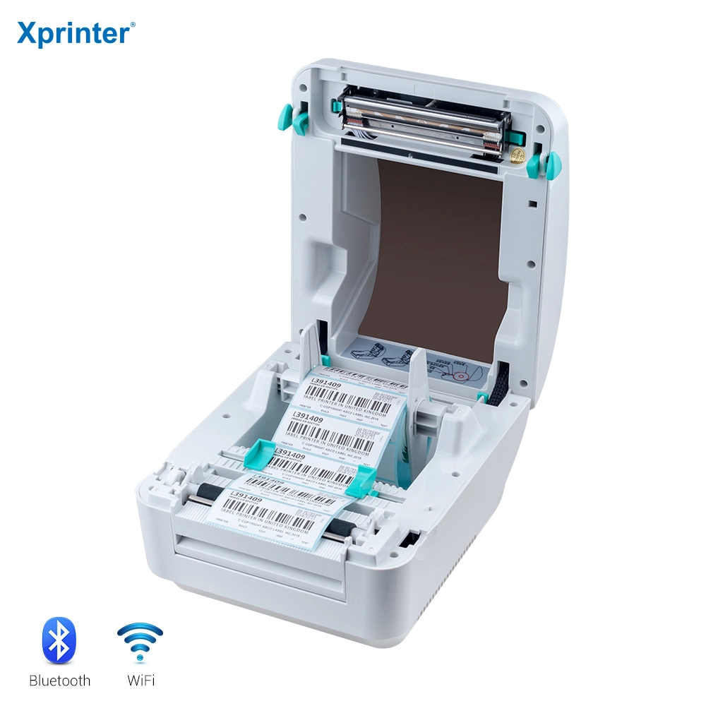 طابعة Xprinter XP-470B ذات الملصق الحراري مقاس 4 بوصات بدقة 203 DPI مع USB Bluetooth WiFi اختياري