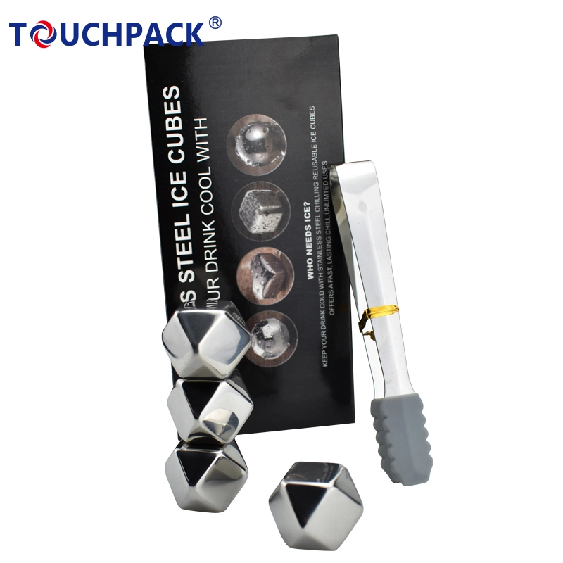 Food Grade with MSDS 304 Stainless Steel Ice Cube Metal Ice Cube for Wine 4PCS as a Set