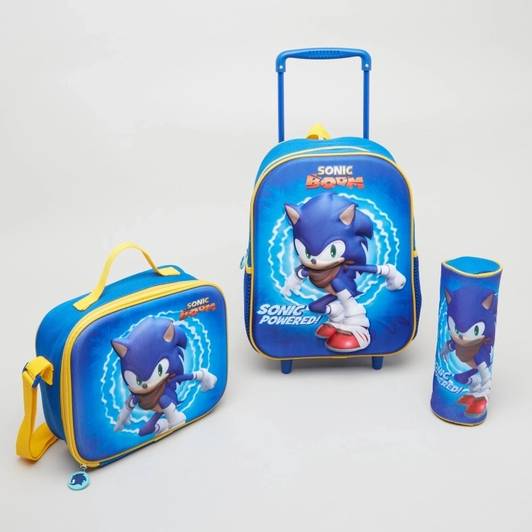 Cheap 3 Piece Cartoon Trolley School Backpack Set for Boys