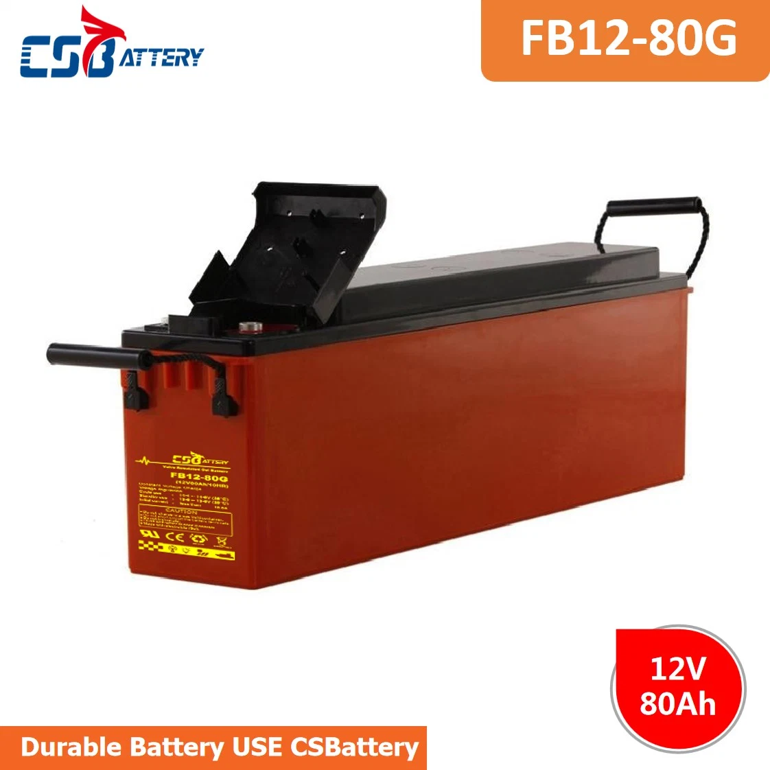 Csbattery 12V 200ah Yemen Venta en caliente Terminal frontal de tamaño delgado Batería para sistema de Energía Solar/sistema de Iluminación/Boo