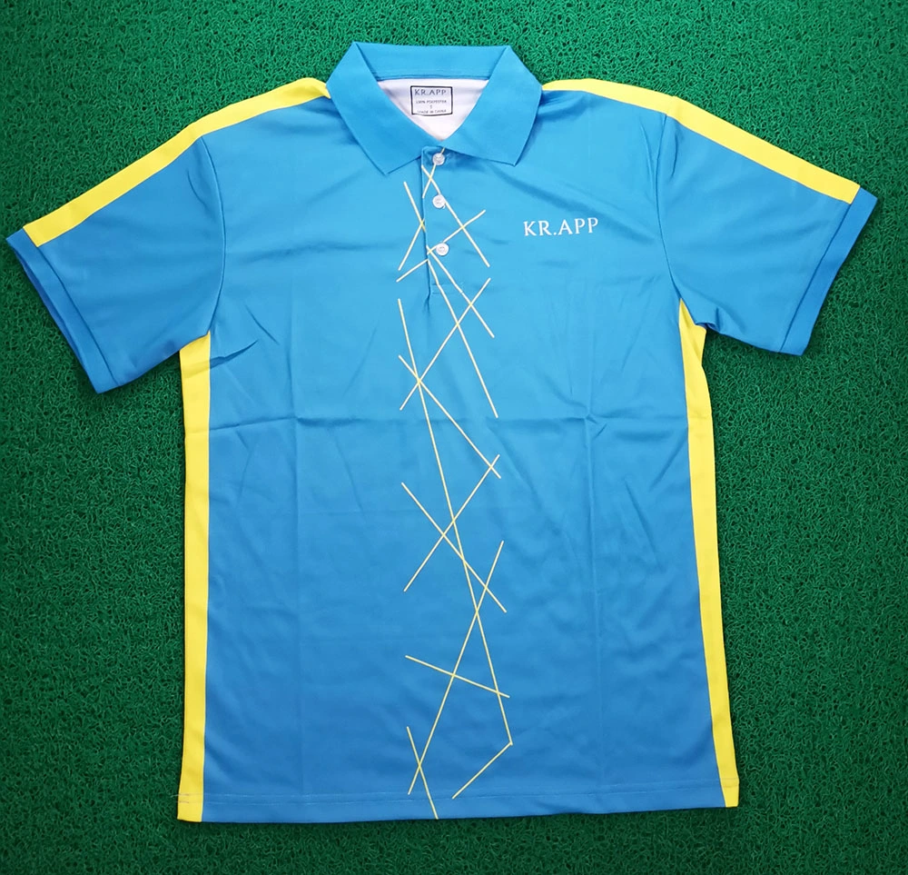 100% Polyester Polo de golf pour hommes T-shirts Polo à manches courtes personnalisés avec logo imprimé personnalisé