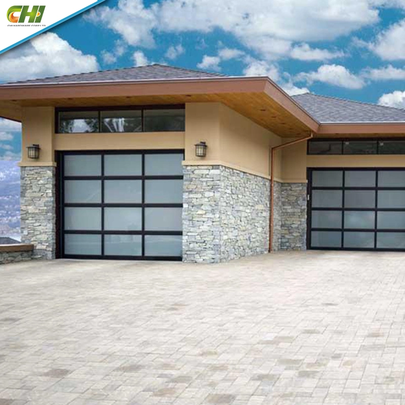 Aluminum Luxury Cheap Full View Glass Garage Door Modern Design Electronic Sectional Sliding Aluminum Glass Panel Garage Door