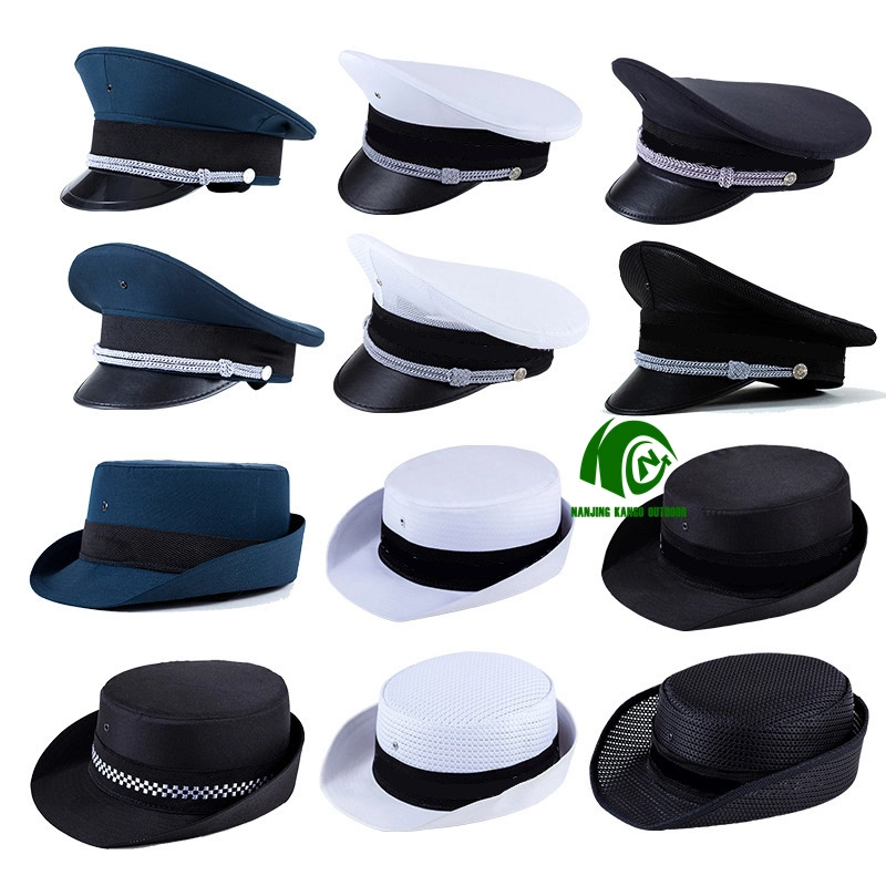 Kango Custom noir amovible Capitaine Officier militaire chapeaux uniforme Casquette pilote