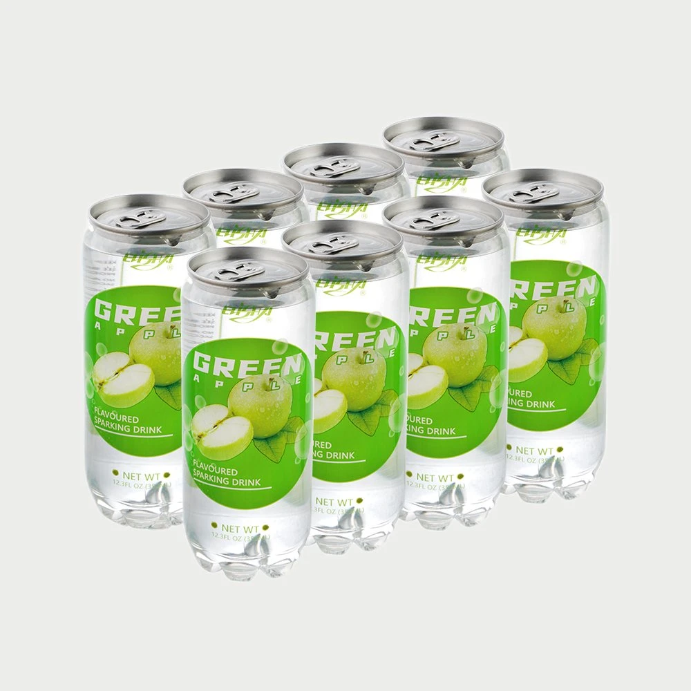 Chinese Manufacturer 350ml Slim Can New Packing Apple Flavor Carbonated Water